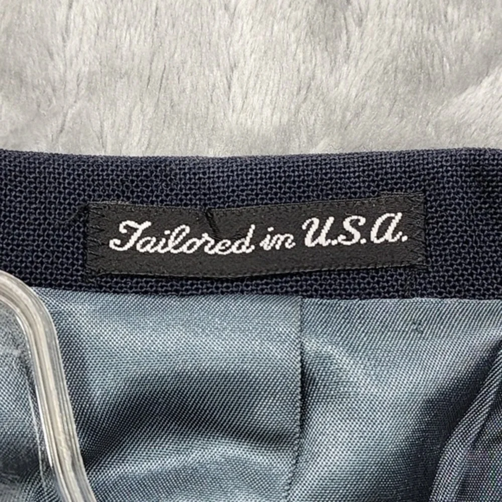 Vintage Stafford Blazer Mens 43R‎ Blue Hopsack Gold Button Sport Coat Jacket